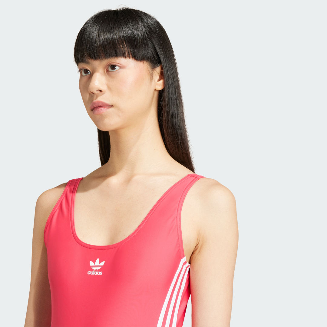 

adidas Traje de Natación Adicolor 3 Franjas Mujer, Active rosa/blanco