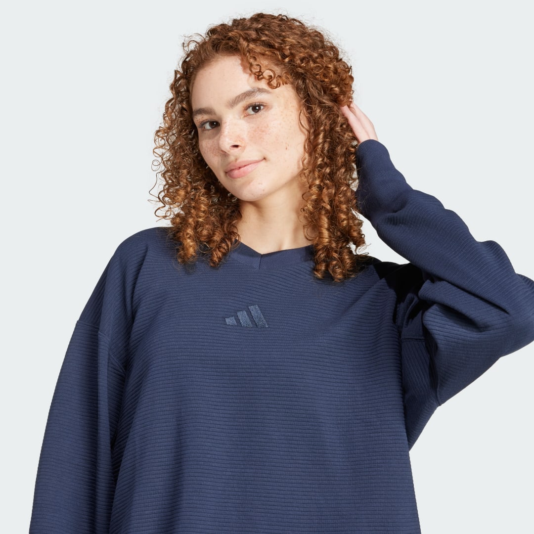 Adidas ALL SZN Ribbed V-Neck Sweatshirt