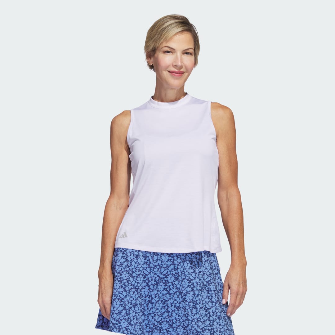 adidas Essentials Heathered Mock-Neck Sleeveless Golf Polo Shirt Kvinder Adult