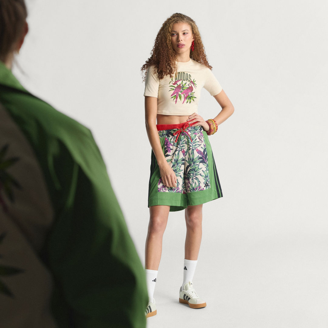 Thumbnail - ADIDAS x FARM RIO GRAPHIC CROPPED T-SHIRT