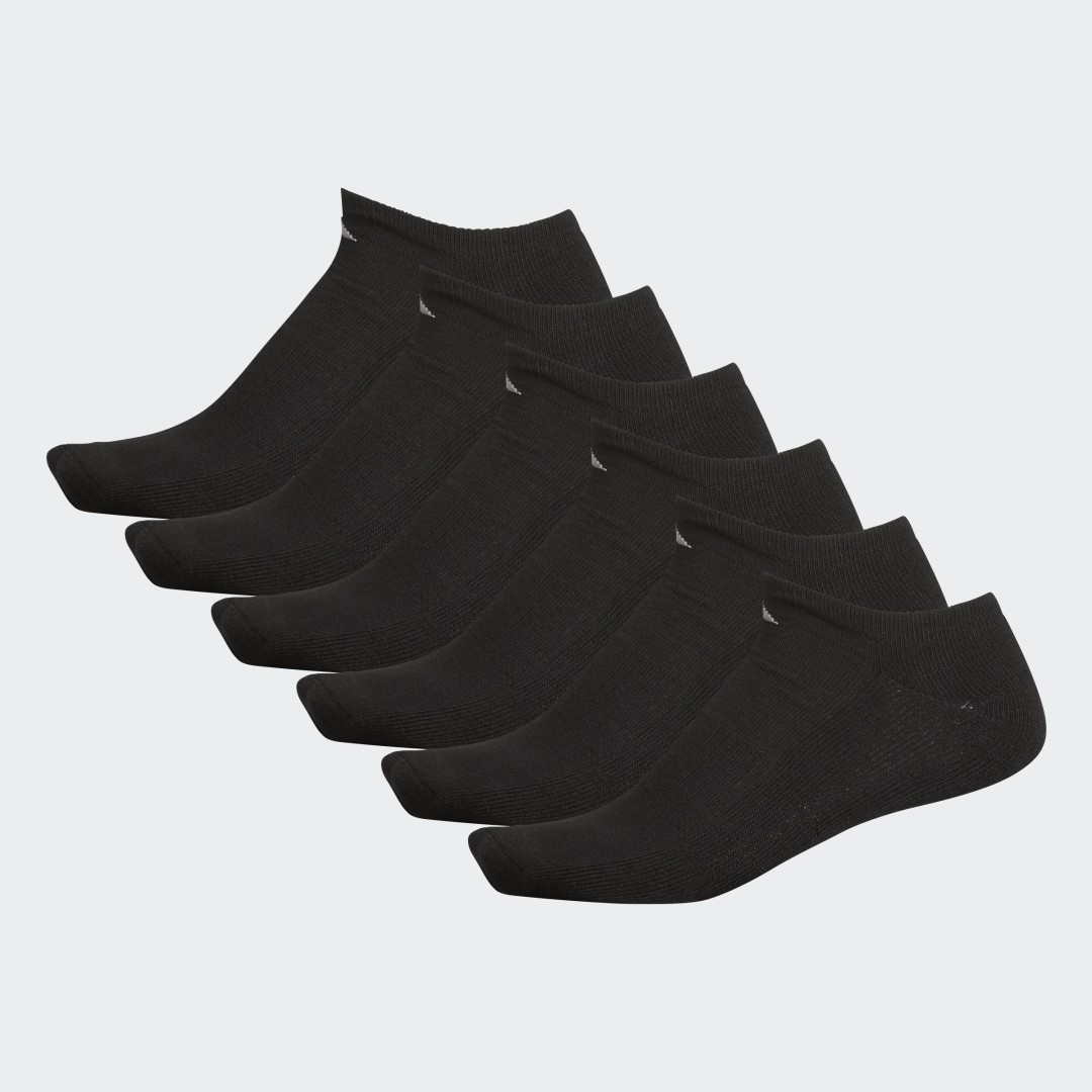 adidas Athletic Cushioned No-Show Socks 6 Pairs XL Black XL