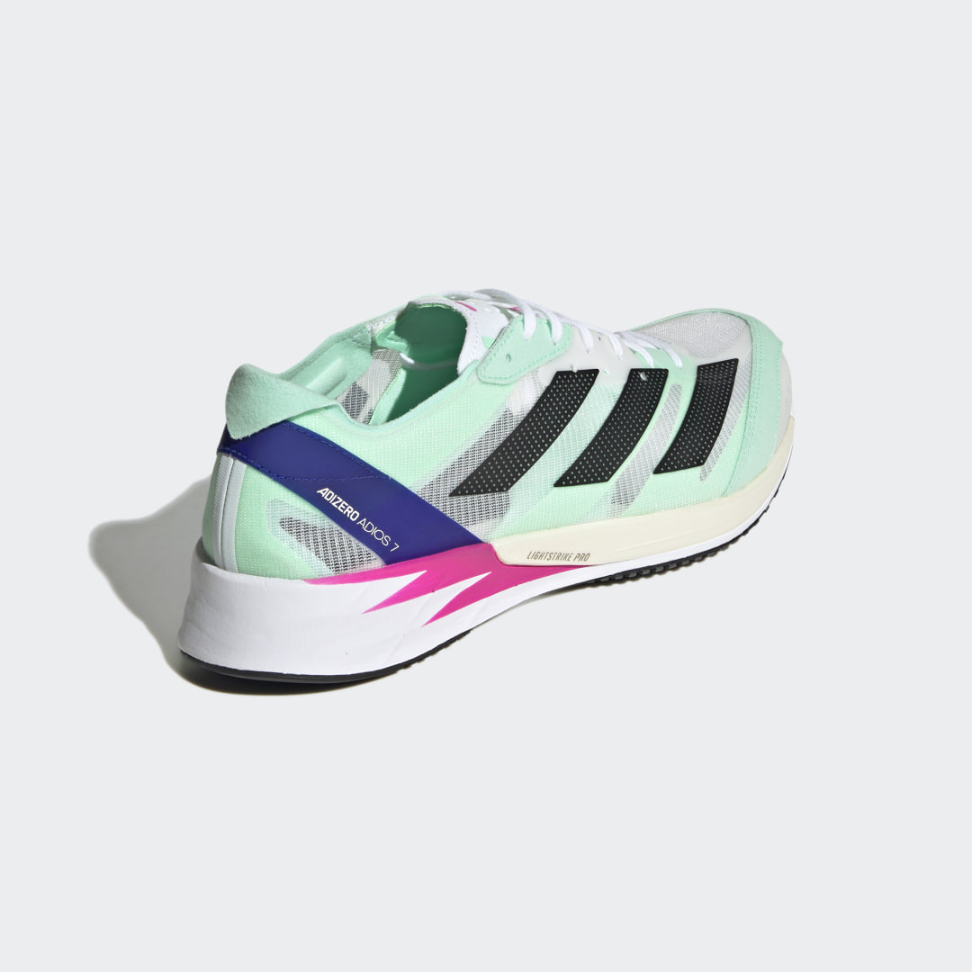 

adidas Tenis Adizero Adios 7 Unisex, Blanco/negro/pulse verde