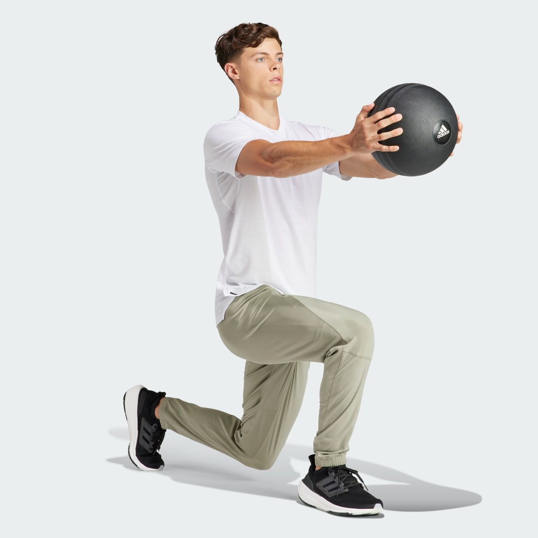 

adidas Playera Workout Logo Hombre, Blanco/negro