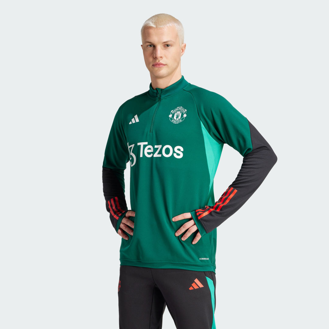 Adidas Manchester United FC Training Top Collegiate Green Black Core Green Active Red- Heren Collegiate Green Black Core Green Active Red