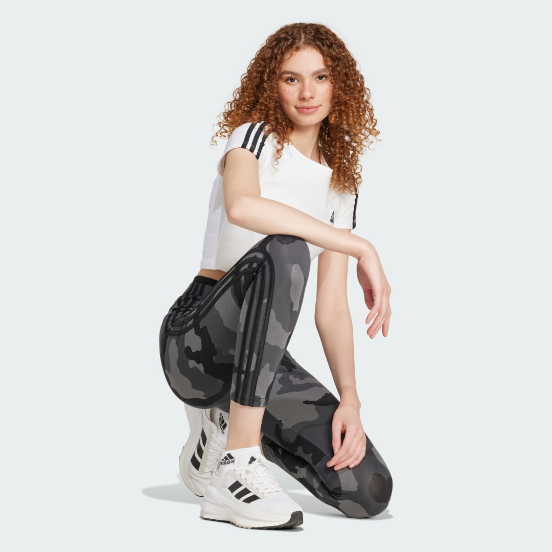Adidas Essentials 3-Stripes Camo Print 7 8 Lange Legging