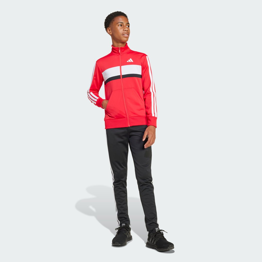 Adidas Seasonal Essentials Tiberio 3-Stripes Tricot Trainingspak Kids Rood Kind Rood