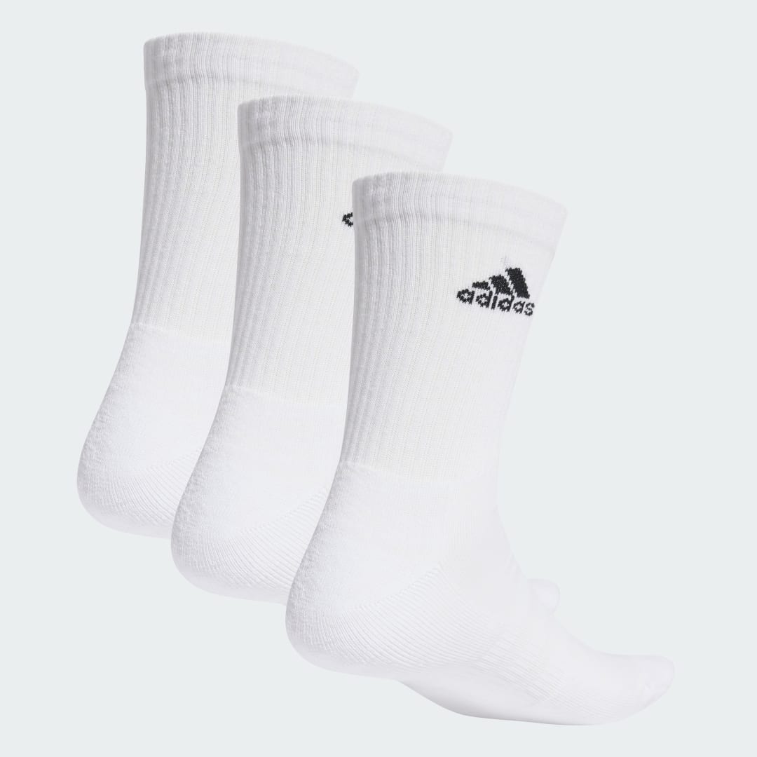 Cushioned Crew Sokker 3pk White/Black 43-45