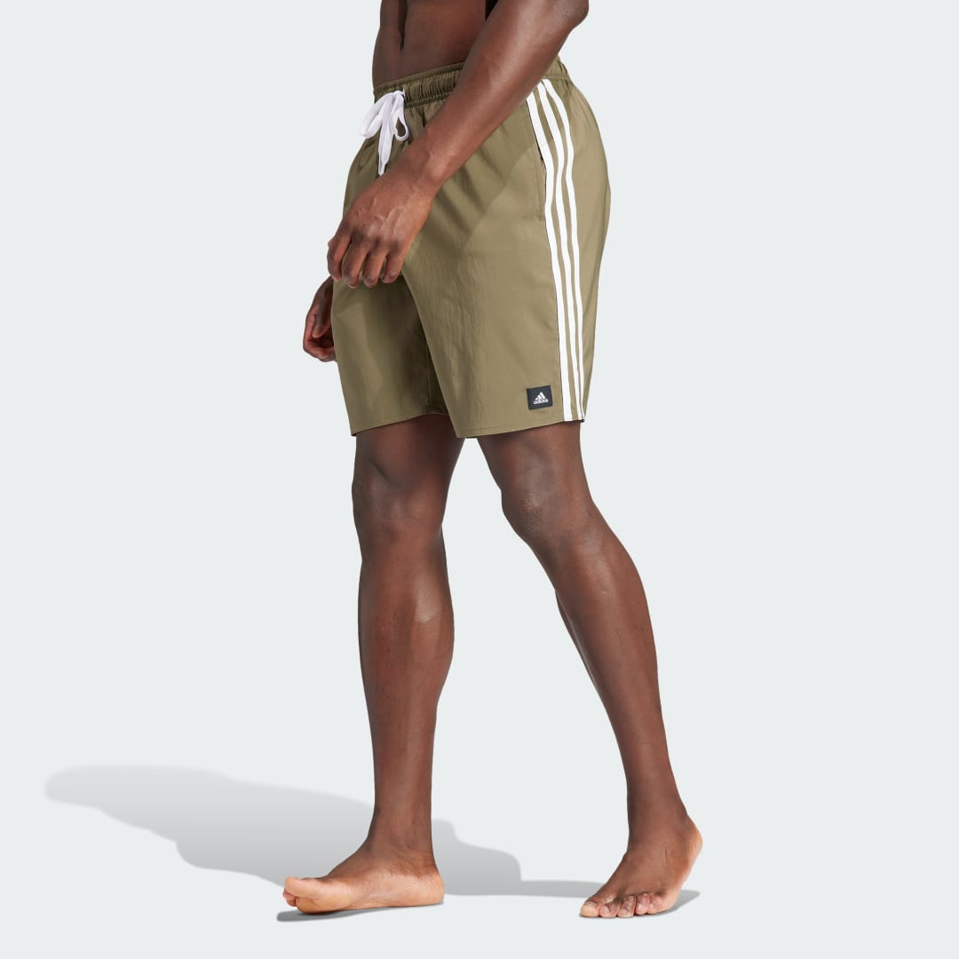 3-Stripes CLX Swim Shorts Olive Strata / White