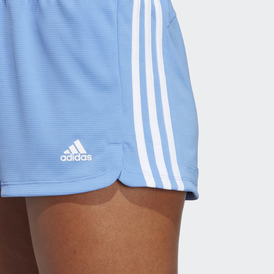 

adidas Shorts Tejidos Pacer 3 Franjas Mujer, Azul fusion/blanco