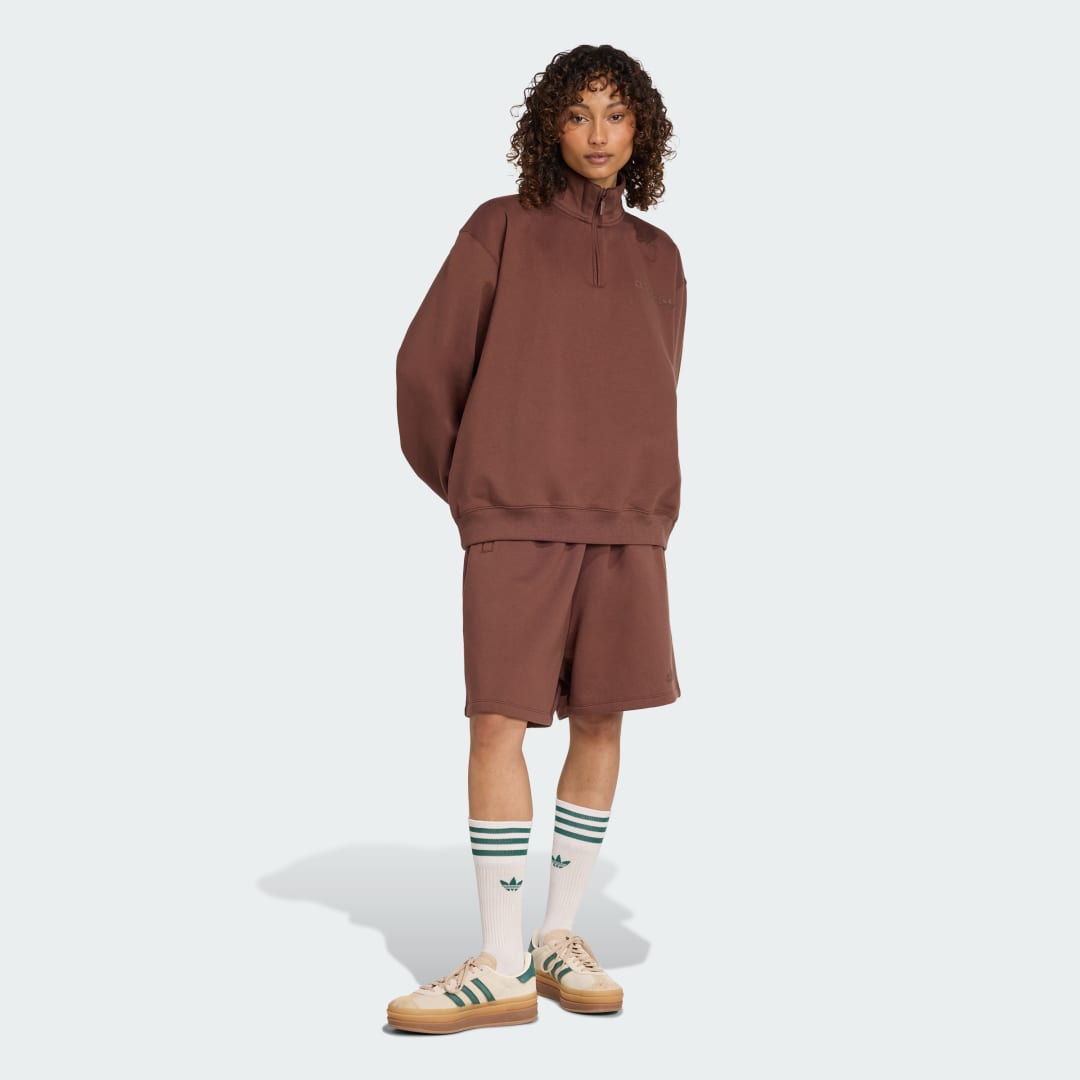 Adidas Essentials Linear Oversized Sweater met Korte Rits