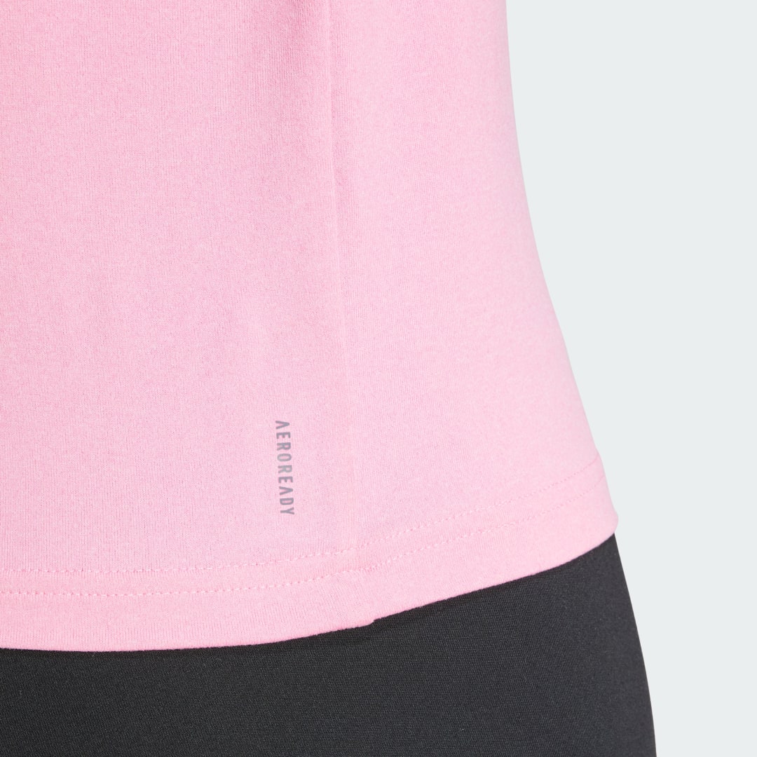 

adidas Playera Aeroready Train Essentials 3 Franjas Mujer, Bliss rosa/blanco