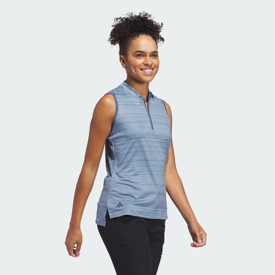 Adidas Ultimate365 Stripe Mouwloos Poloshirt