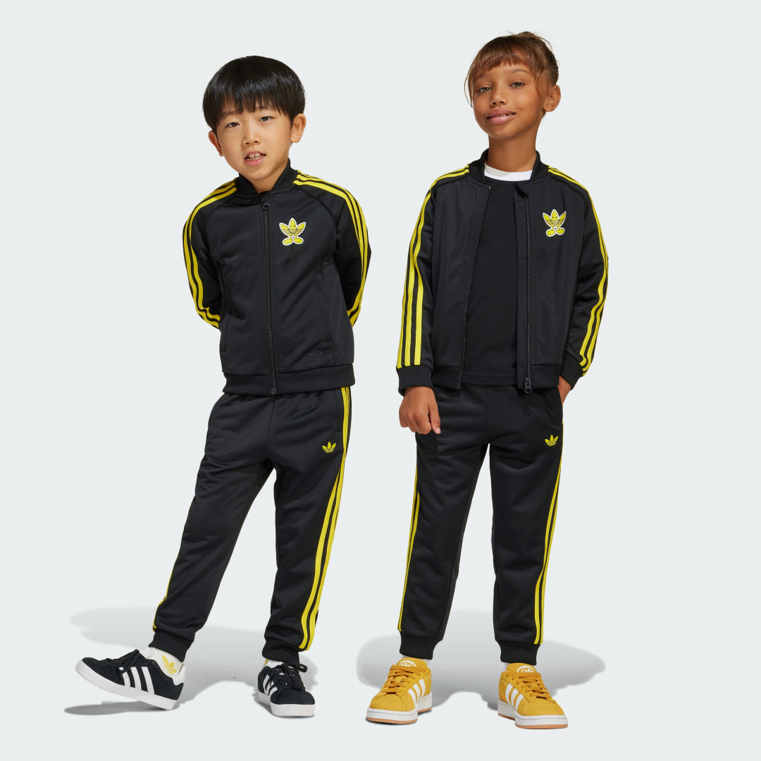 Adidas Originals x Smiley World SST Trainingspak Kids Zwart Kind Zwart