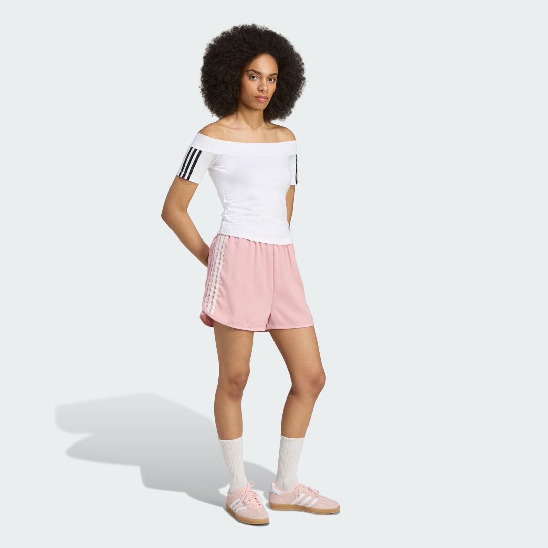 Thumbnail - adidas Originals Satin Shorts mit Rüschen 3-Streifen
