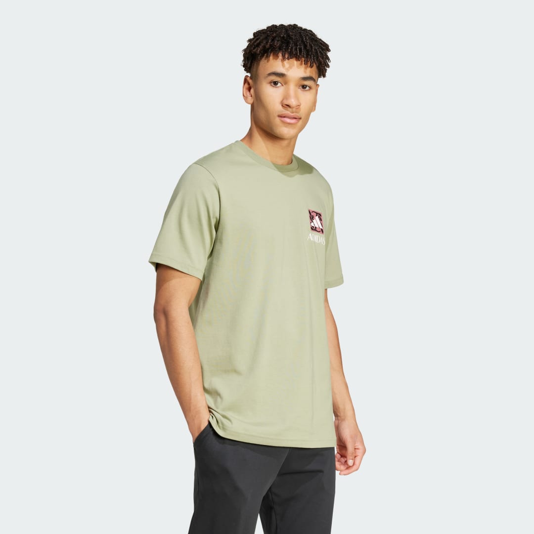 

adidas Playera Estampada Wellness Hombre, Tent verde