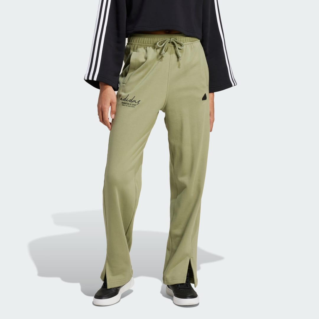 Adidas Signature Graphic Embroidery French Terry Straight Leg Broek