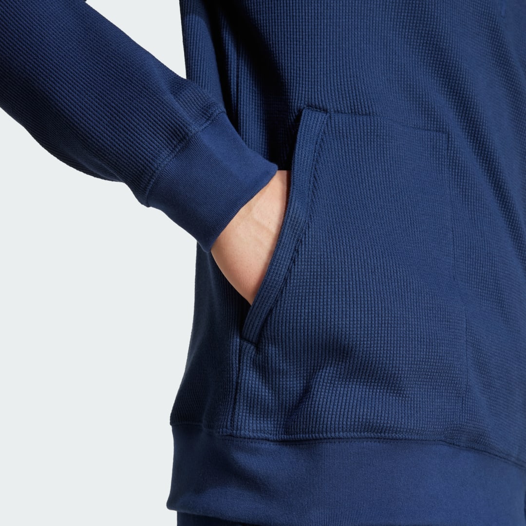 Adidas Trefoil Essentials Waffle Sweatshirt met Halflange Rits