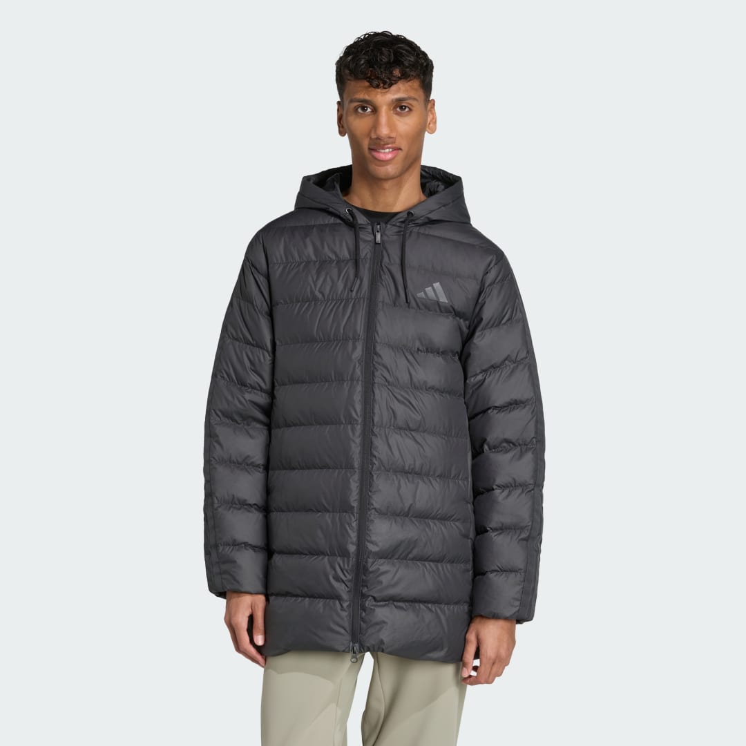 Adidas Essentials CLIMAWARM 3-Stripes Light Down Parka met Capuchon