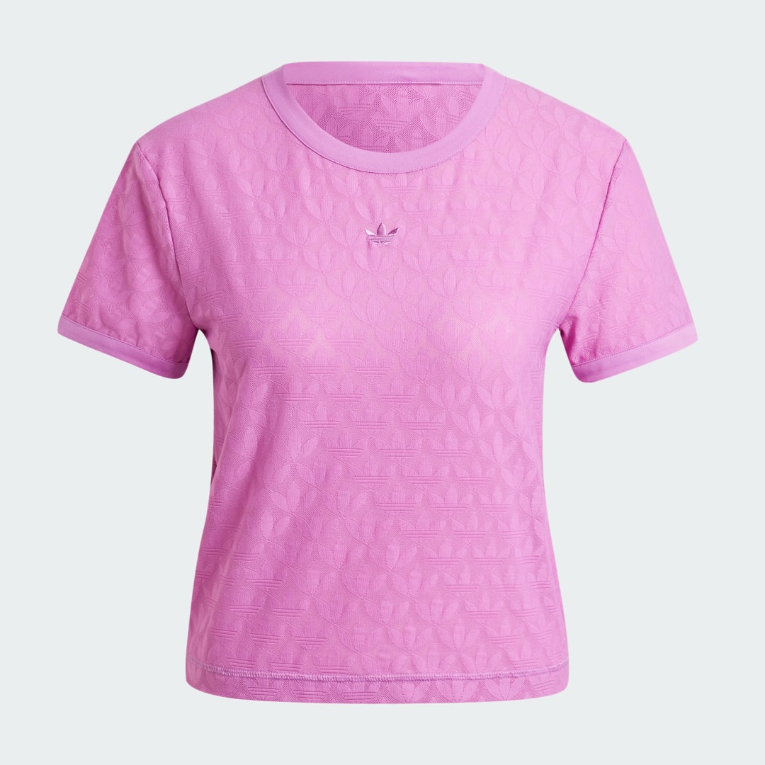 Adidas Fashion Monogram Lace Cropped T-shirt