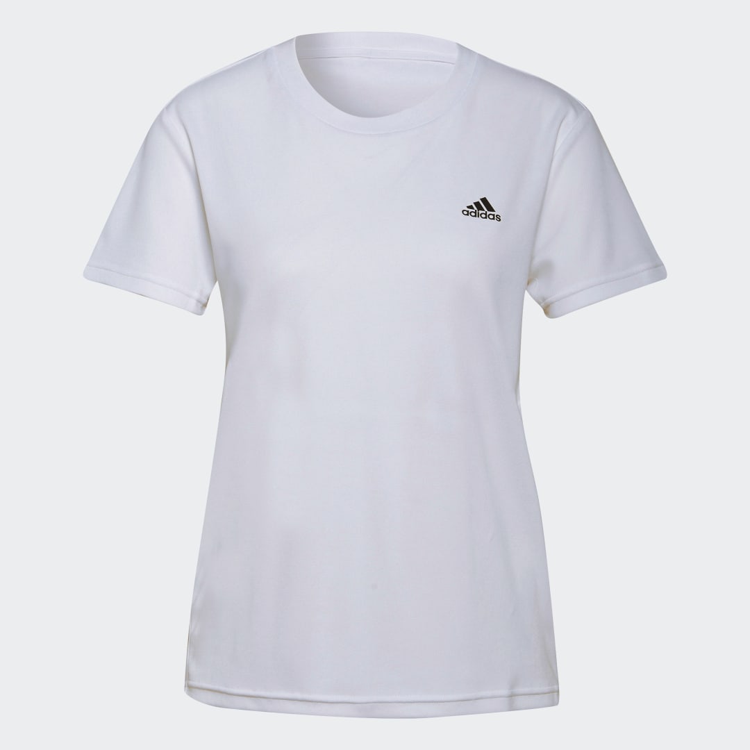 

adidas Playera Aeroready Designed 2 Move Sport Mujer, Blanco/negro