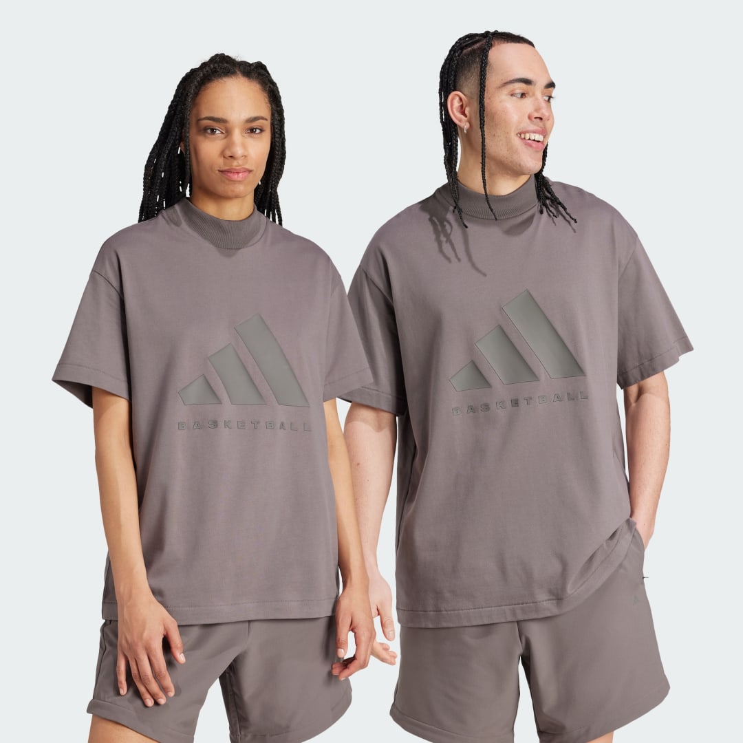 Image of adidas adidas Basketball Tee Grey S - Unisex Basketball Shirts