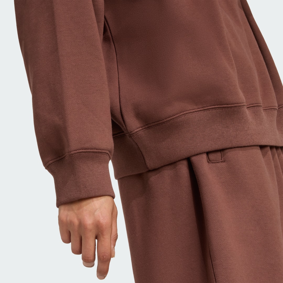 Adidas Essentials Linear Oversized Sweater met Korte Rits
