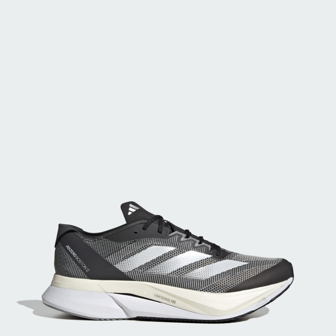 Image of adidas Adizero Boston 12 Shoes Black 6.5 - Men Running Athletic & Sneakers