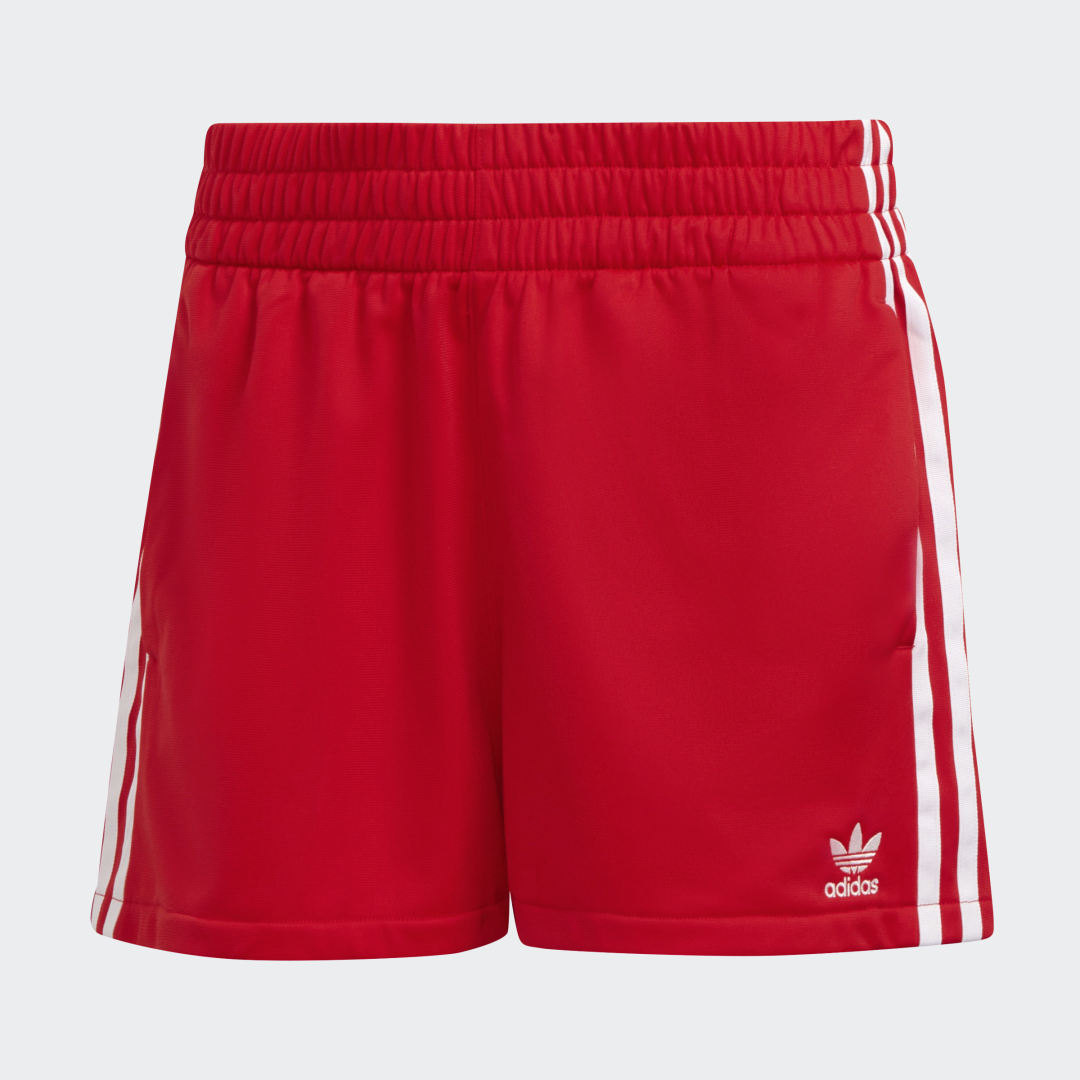 Adidas Originals 3 Stripe Shorts In Red | HE9495 | FOOTY.COM