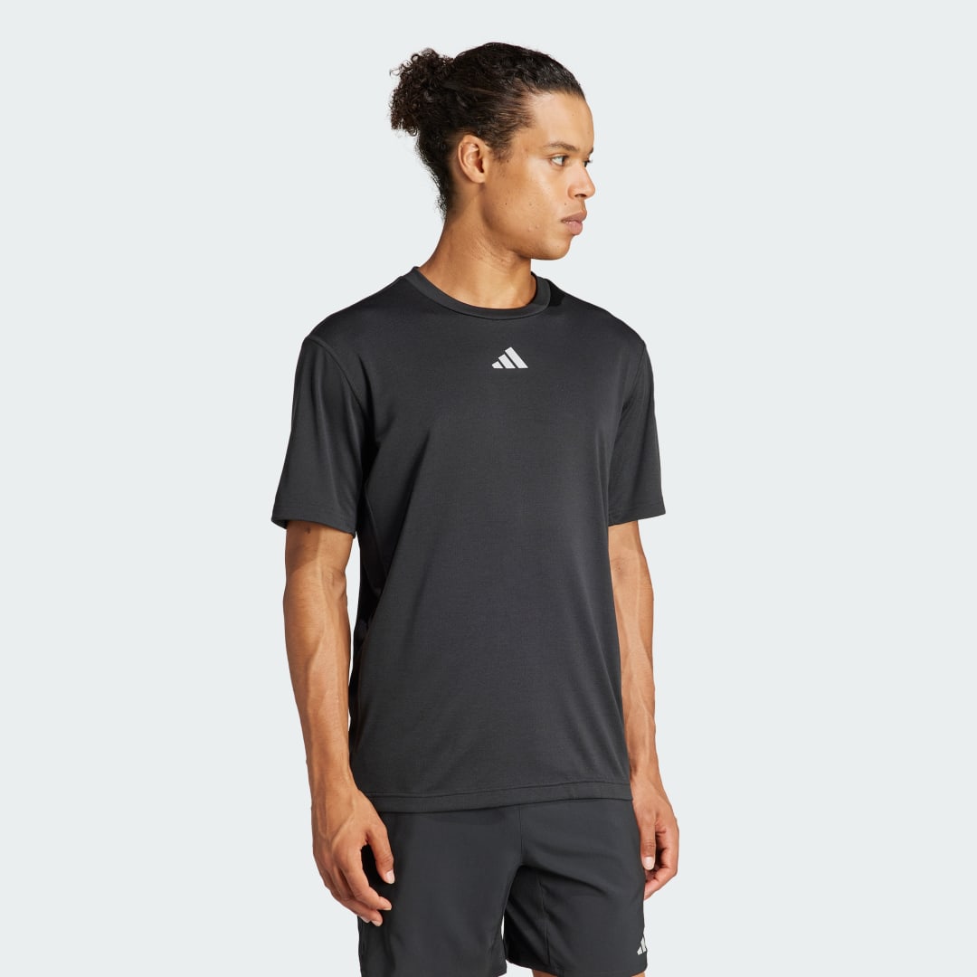 Image of adidas HIIT Workout 3-Stripes Tee Black S - Men Training Shirts