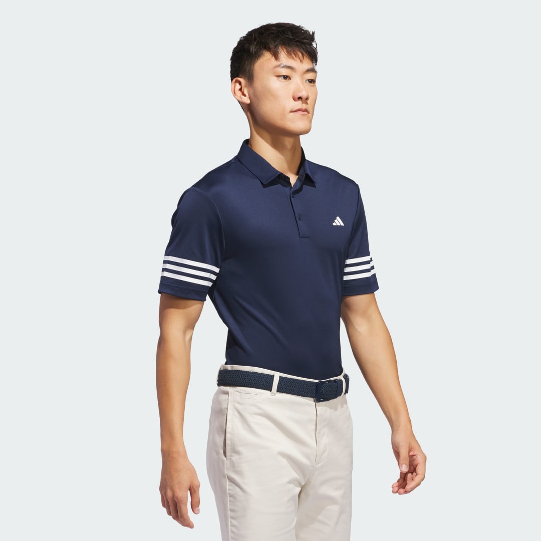 

adidas Playera Polo 3 Franjas Hombre, Collegiate azul