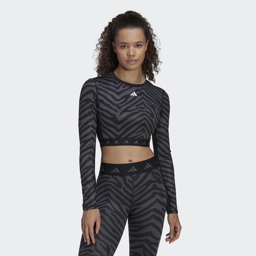 Hyperglam Techfit Zebra Crop Longsleeve Hyperglam Techfit Zebra Crop Longsleeve