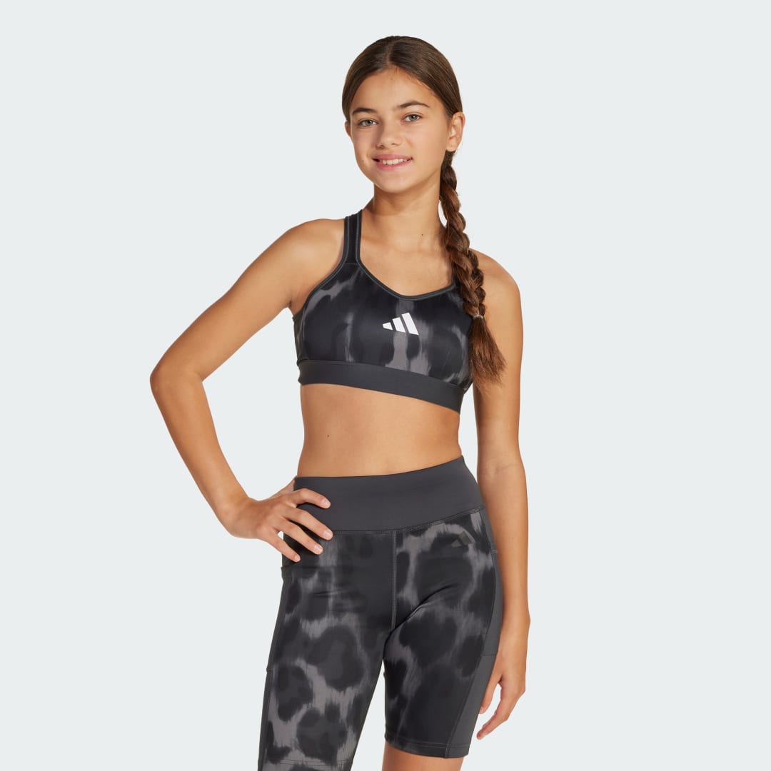 Adidas All Sports Animal-Print Sportbeha Kids Grijs Kind Grijs