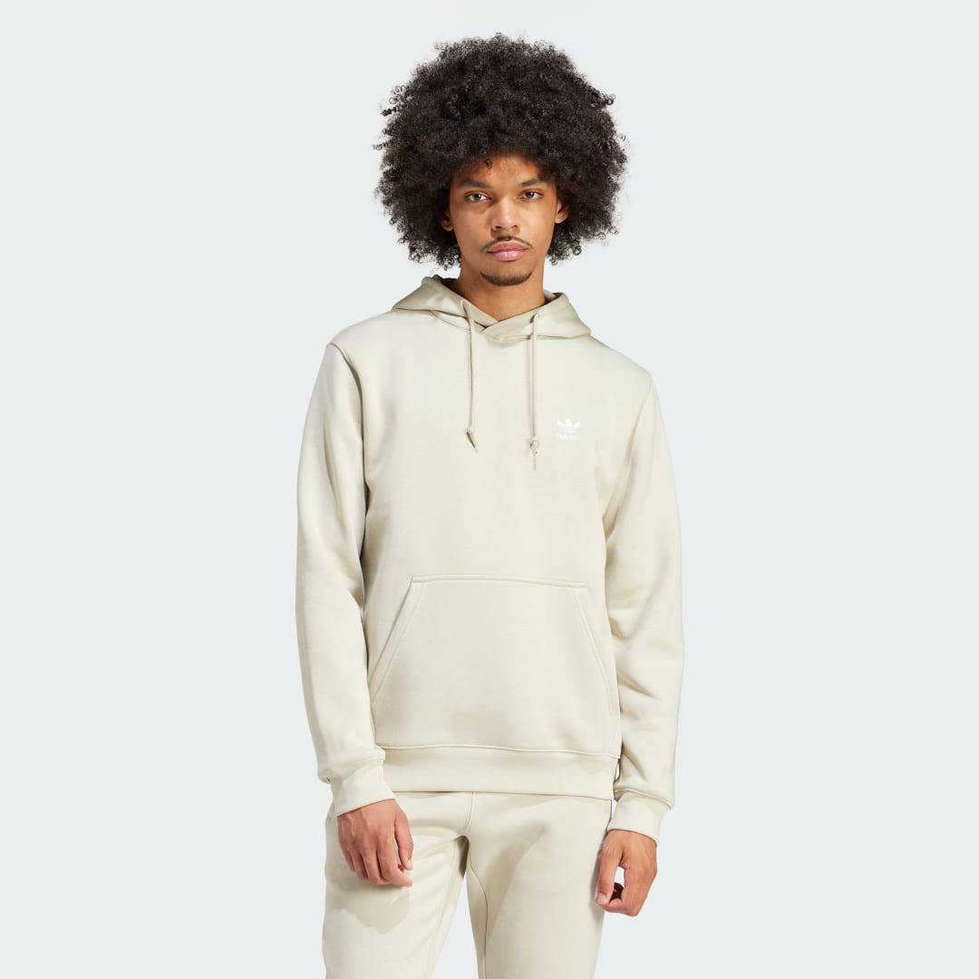 Adidas Originals Trefoil Essential Fleece Hoodie Putty Grey- Heren Putty Grey