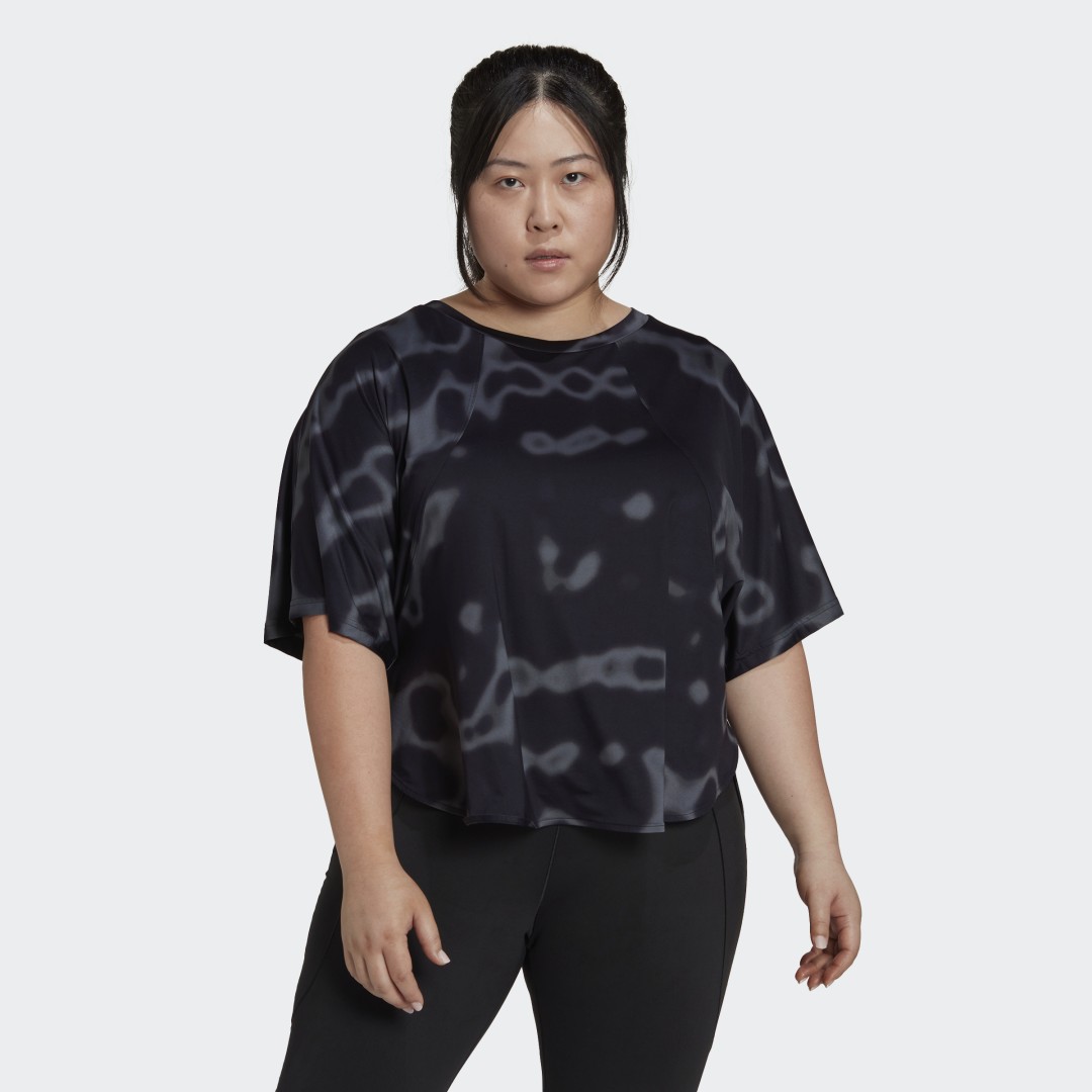 adidas 11 Honoré Training Tee (Plus Size) Black 1X Womens