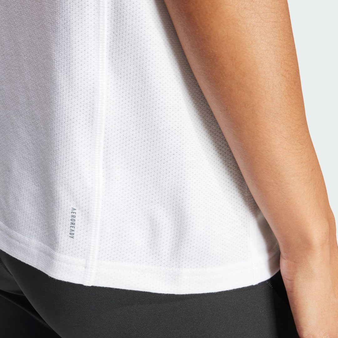 

adidas Camiseta de Entrenamiento Train Essentials Big Performance Logo Mujer, Blanco