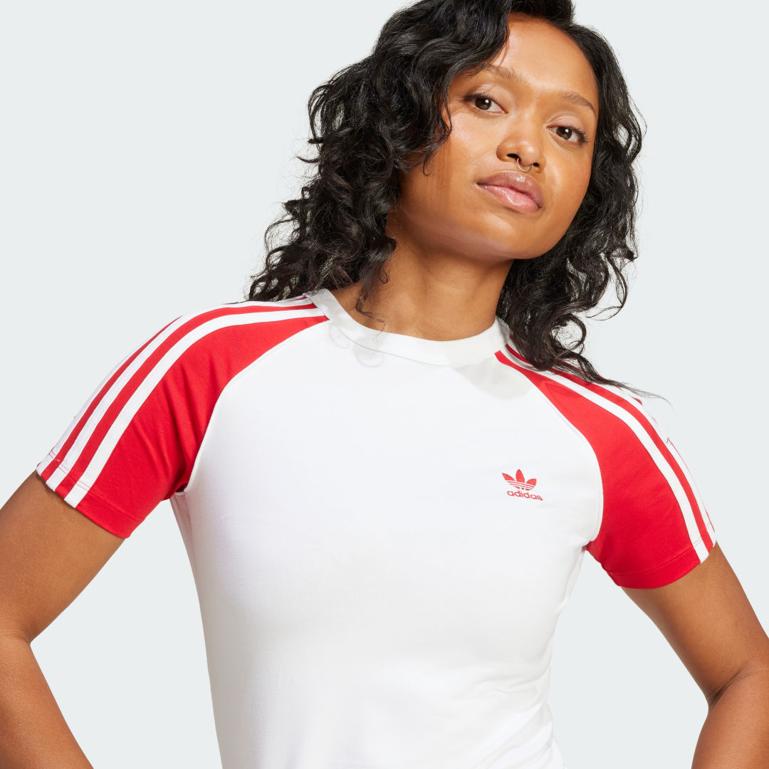 Adidas Adicolor 3-Stripes Raglan Jurk met Korte Mouwen
