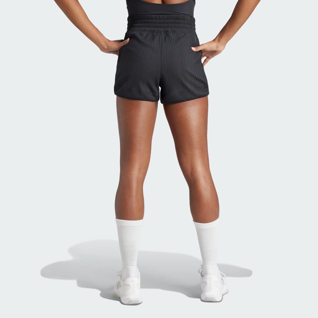 Adidas Pacer All Gym Seasonal Rib High-Rise Tonal 3-Stripes Short