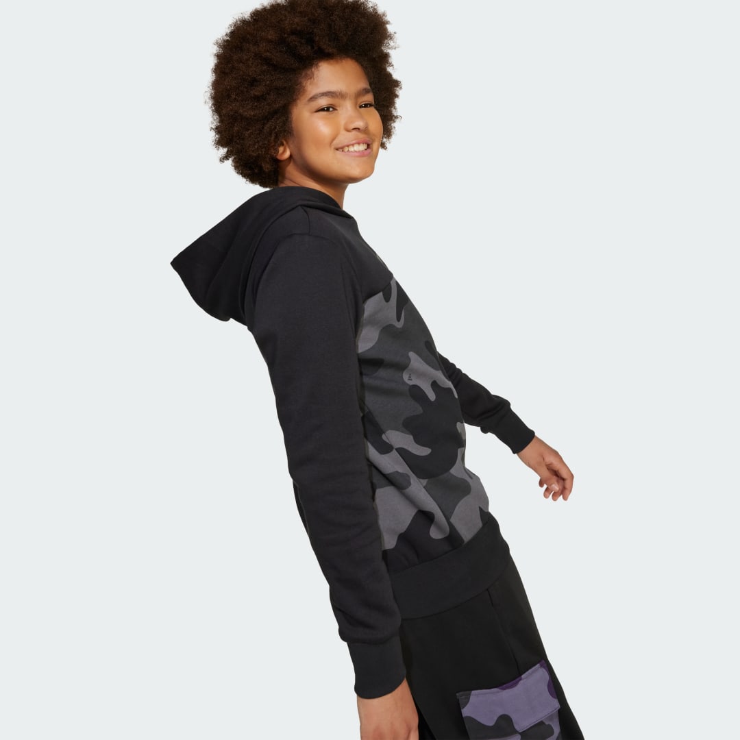 Adidas Seasonal Essentials Camo Fleece Hoodie Kids
