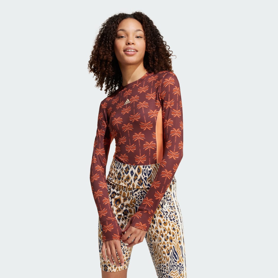 Adidas x FARM Rio Body Leotard met Lange Mouwen