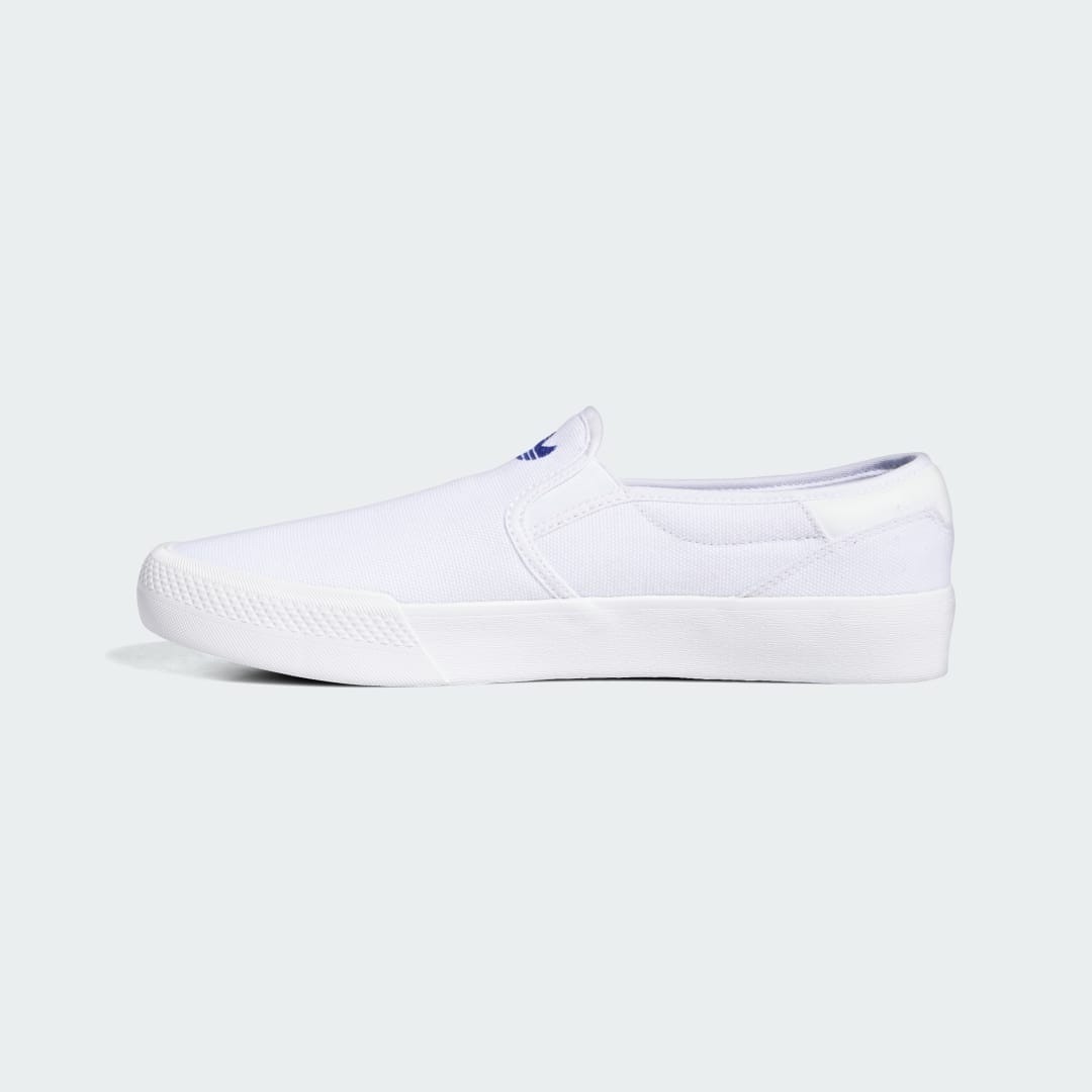 

adidas Tenis Slip Shmoofoil Unisex, Blanco/blanco/azul bird