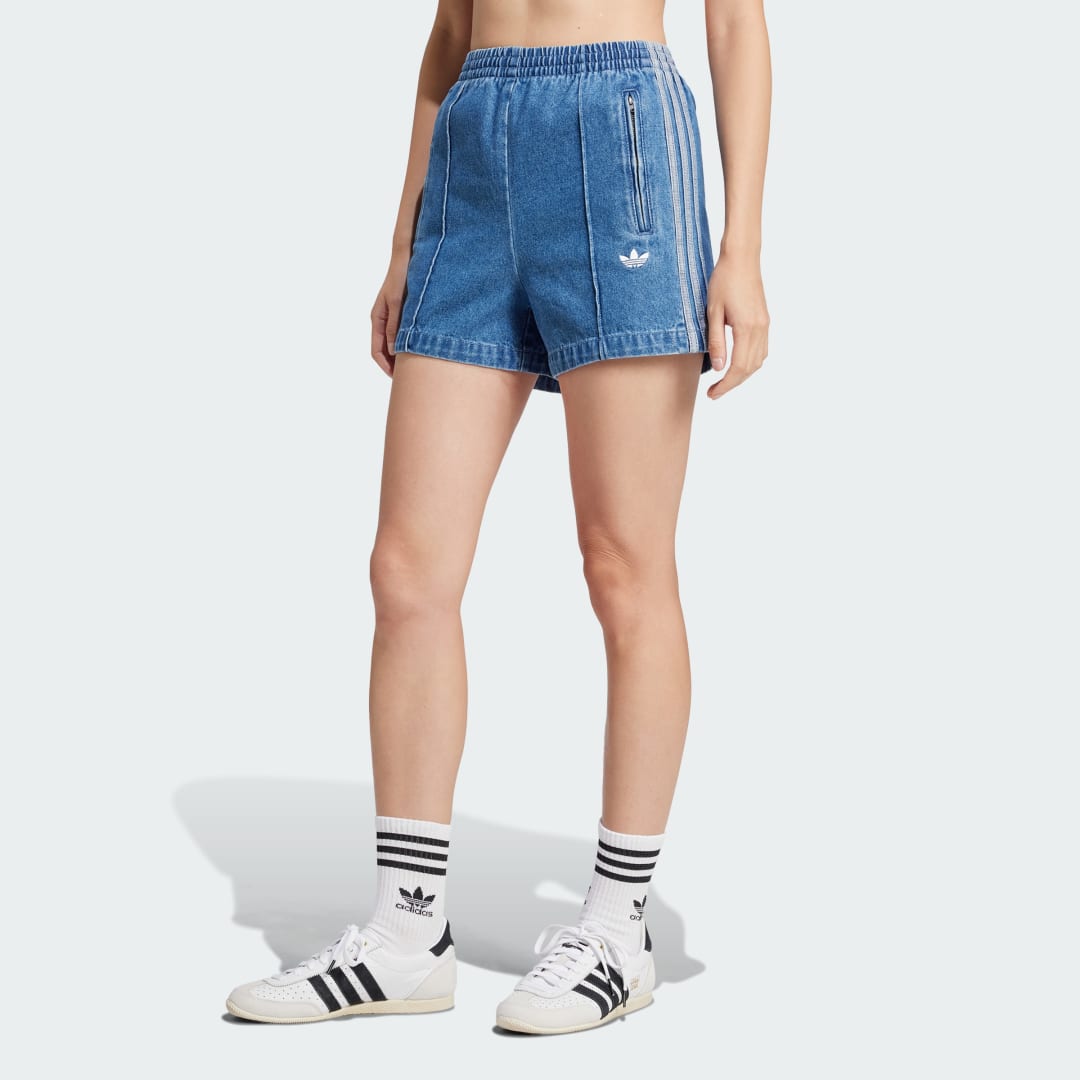 Adidas Originals Denim Firebird Shorts Blauw- Dames Blauw