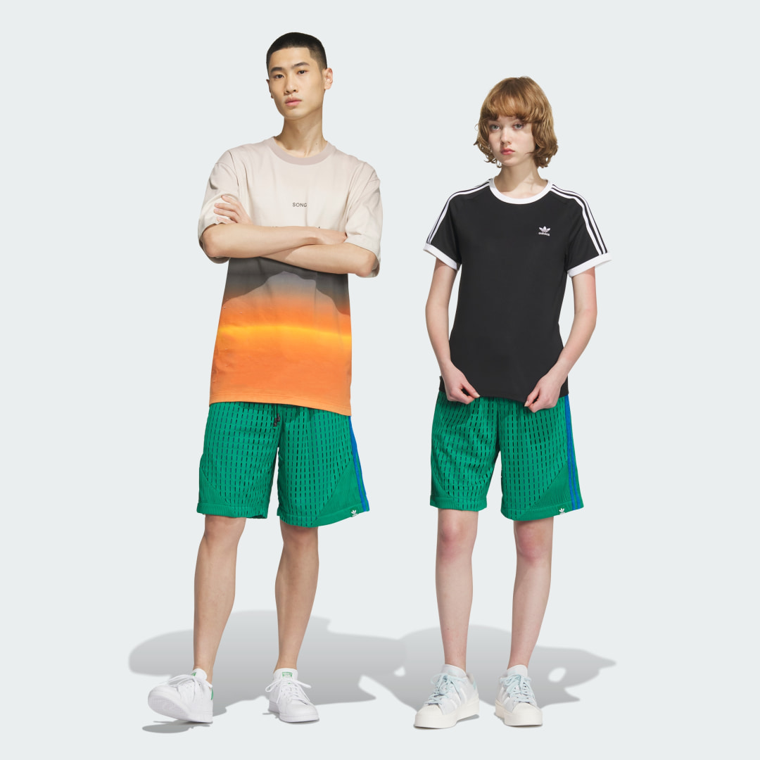 Adidas Originals Groen & Marineblauw Openwerk Shorts Green Heren
