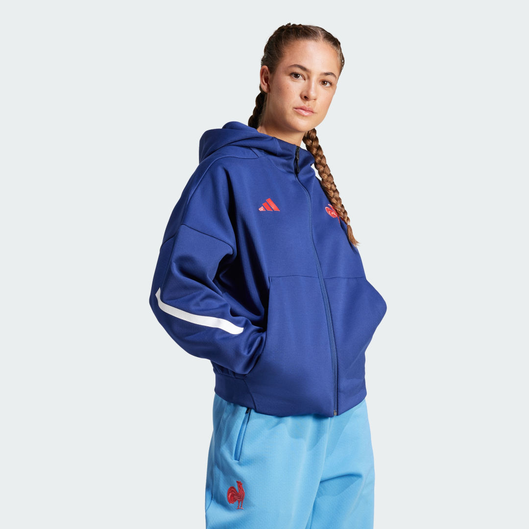 Adidas France Travel Z.N.E. Full-Zip Hooded Track Top