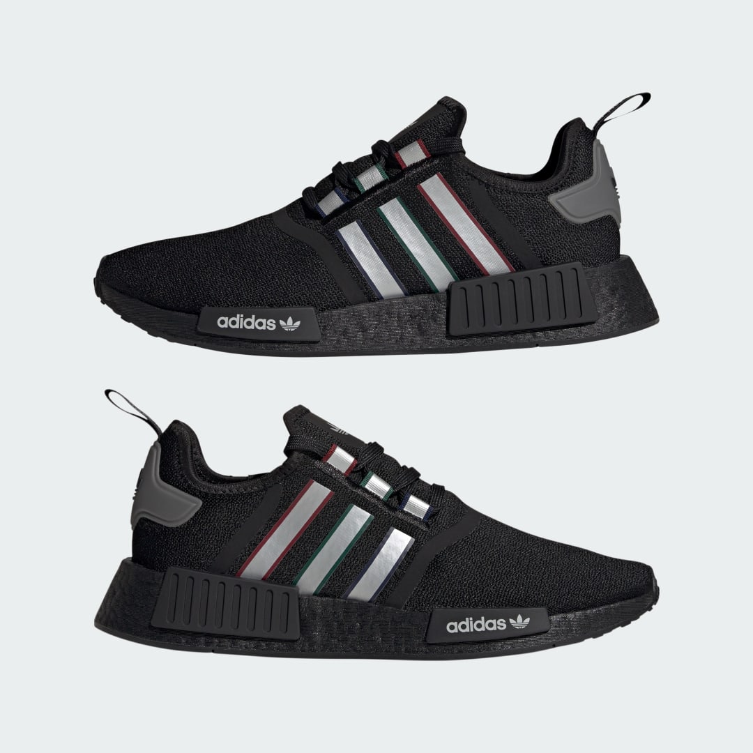 

adidas Tenis NMD_R1 Unisex, Negro/plata gris/collegiate burgundy