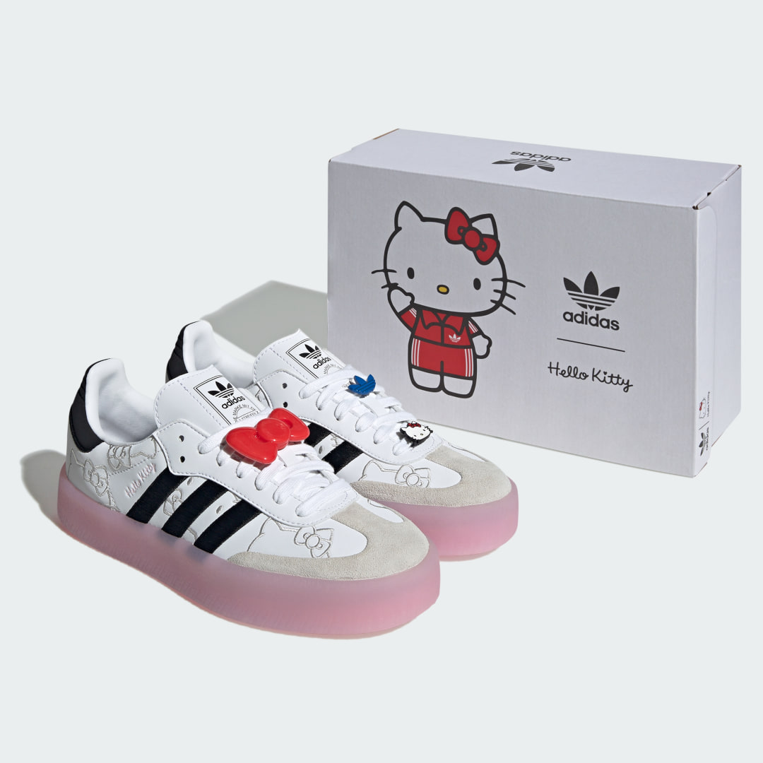 

adidas Tenis Sambae Hello Kitty Mujer, Blanco/negro/clear rosa
