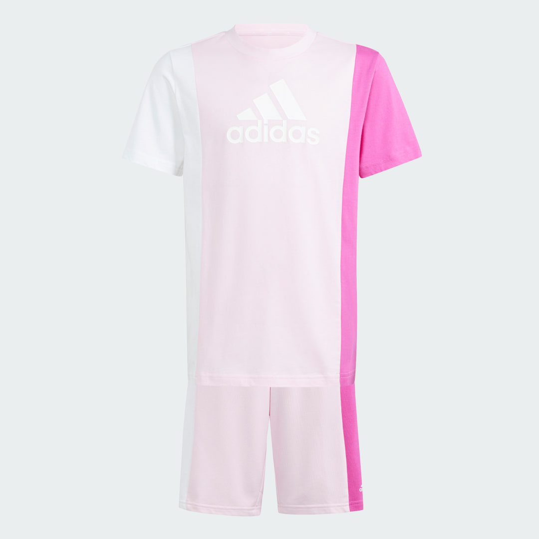 

adidas Conjunto de Camiseta Essentials Colorblock Kids Niño, Blanco