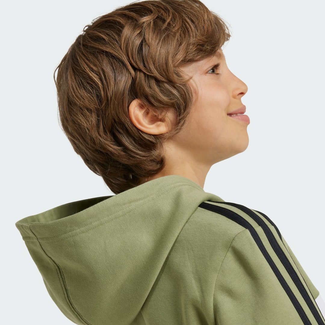 Adidas Tiberio 3-Stripes Colorblock Fleece Hoodie Kids
