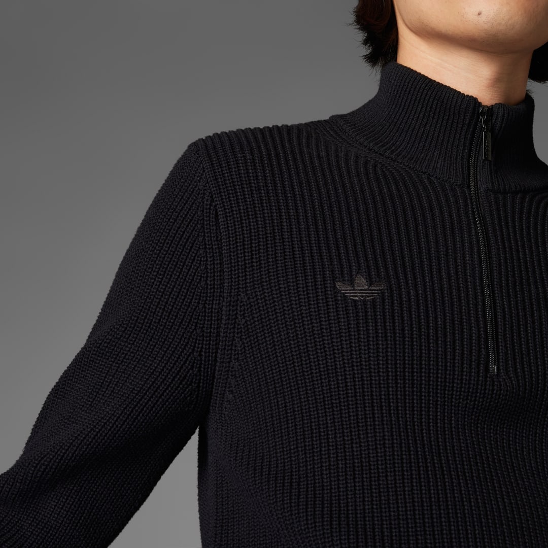 Adidas Duitsland Anniversary Knit Sweatshirt met Halflange Rits