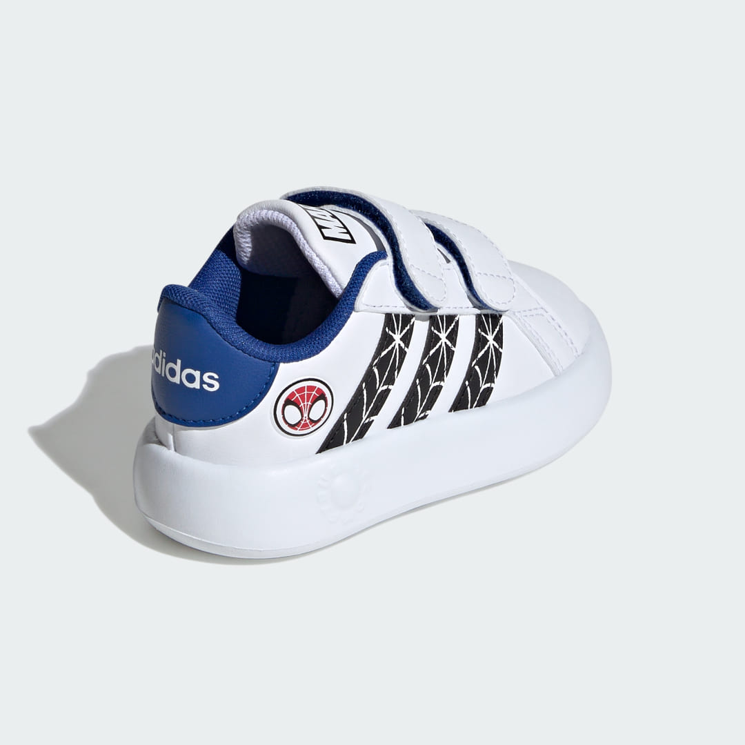 

adidas Tenis Adidas Grand Court Hombre Araña de Marvel Kids Niño, Blanco/negro/royal azul