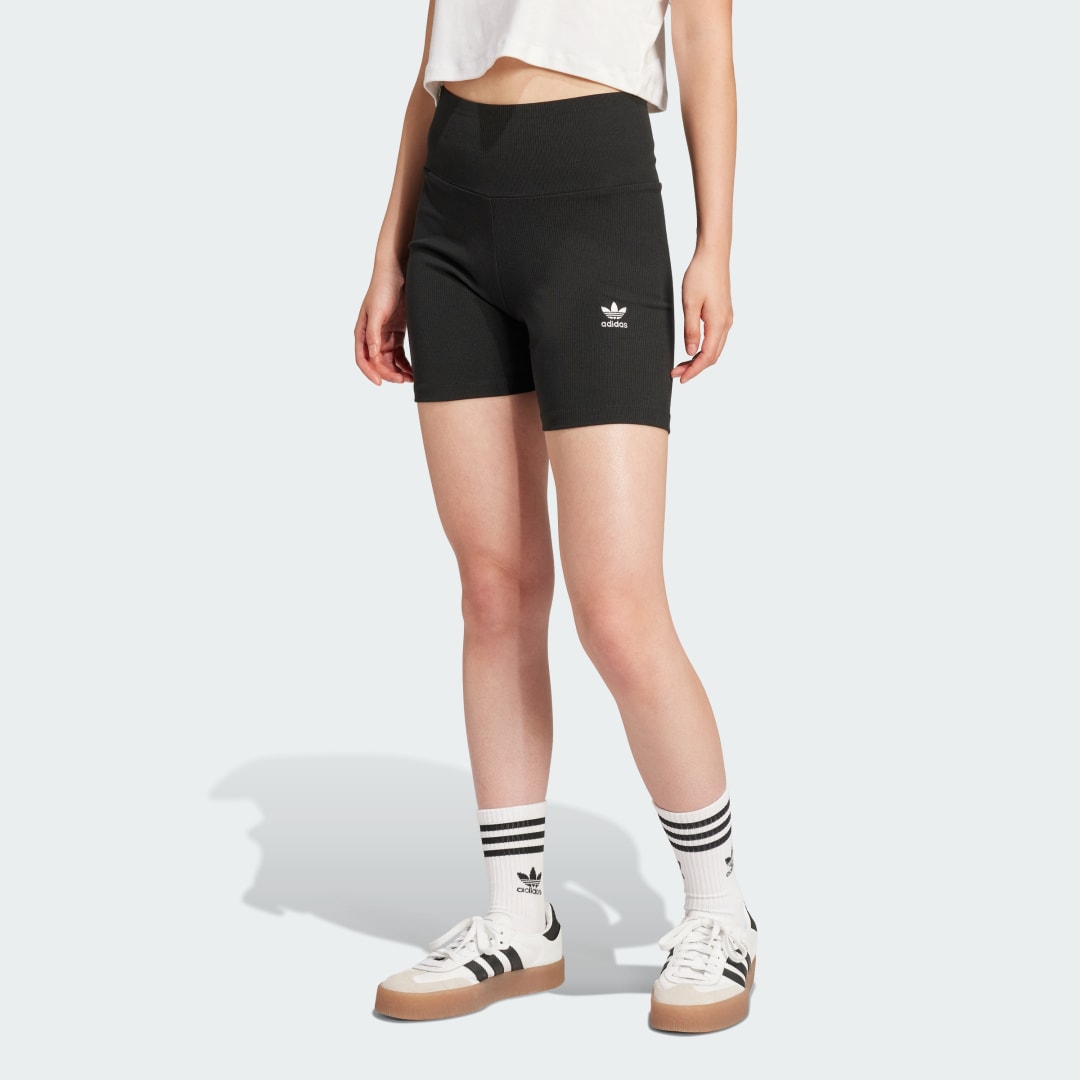 Adidas Originals Essential Rib Cycle Shorts Zwart- Dames Zwart
